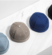 Mustard men's clothing | new tide Chinese style pure color casual wild men and women couple models dome short cap hat