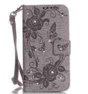 Apple stick embossed butterfly iphone7 mobile phone case Samsung s7 card flip phone case