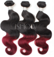 Xuchang real person wig Brazil hair curtain dice curtain wine red two-color body wave hair curtain one generation