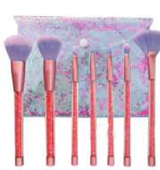 Maiden 7 makeup brushes, blue hair pink crystal shank make-up suit diamond series makeup brush