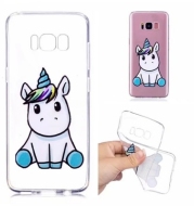 Case Cover for Samsung Galaxy S8 Transparent Pattern Back Unicorn Soft TPU