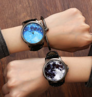 Fashion Minimalist Women Quartz Wristwatches Starry Sky Moon Pattern Design Unique Ladies Casual Watch Female Exquisite Watches