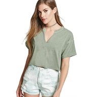 Hot Sexy Night Club Punk Rock Women V Neck Short Sleeve T-shirt Crop Tops Custom Logo Text Personalized Female printed T shirt