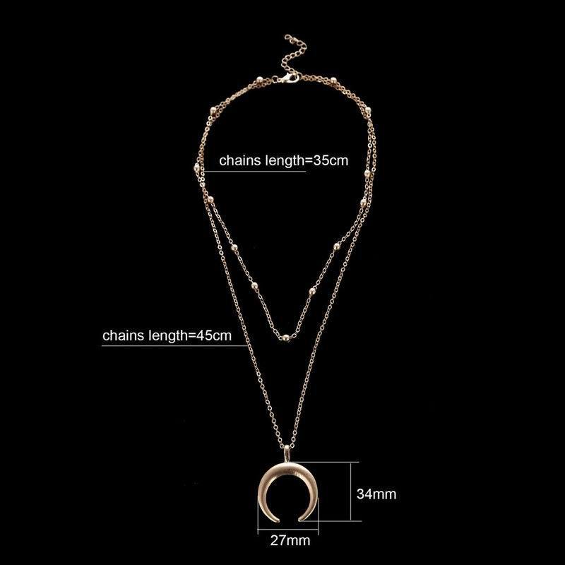 Bohemian Double Necklace Gold Plated Ladies Clavicle Necklace 1 8558088407 Bohemian Double Necklace Gold Plated Ladies Clavicle Necklace