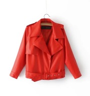 Spring and autumn new short paragraph nine-point sleeve PU leather jacket jacket motorcycle clothing