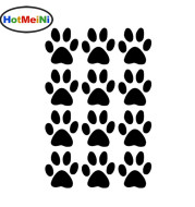 Dog name custom pet food bowl decor sticker, paws print vinyl decal free shipping