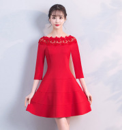 Fat mm spring new large size women's new bridesmaid dress