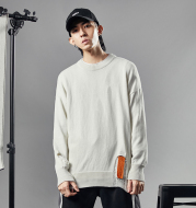 Mens Knitted Pullover Sweater Male Hip Hop Fashion Loose Sweater Streetwear Ripped Destroyed Holes Sweter 8742W