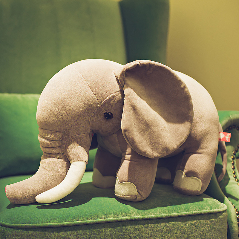 Color: Grey, Size: 80cm - Elephant plush toy - Image 2
