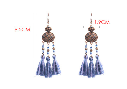 Woven silk original geometric earrings tassel fan earrings 1 169169680636 Woven silk original geometric earrings tassel fan earrings