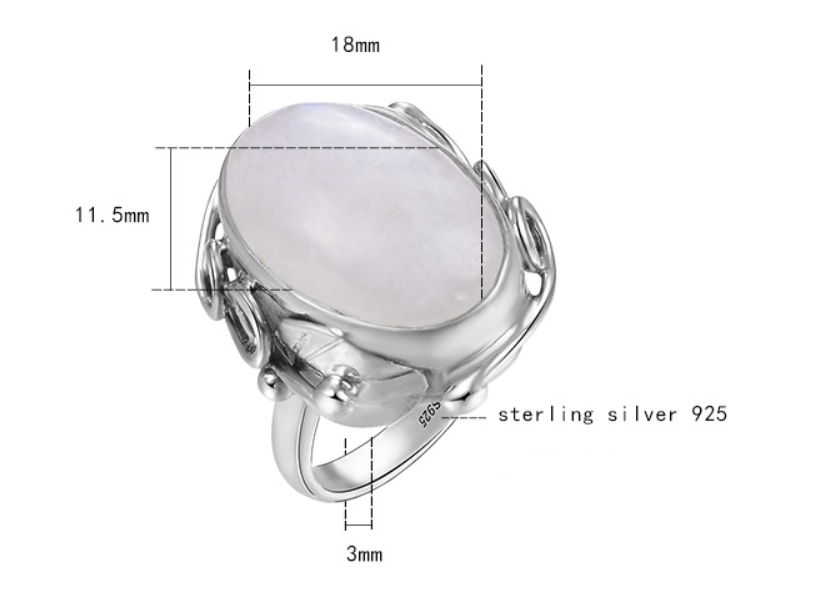 Silver vine leaf ring