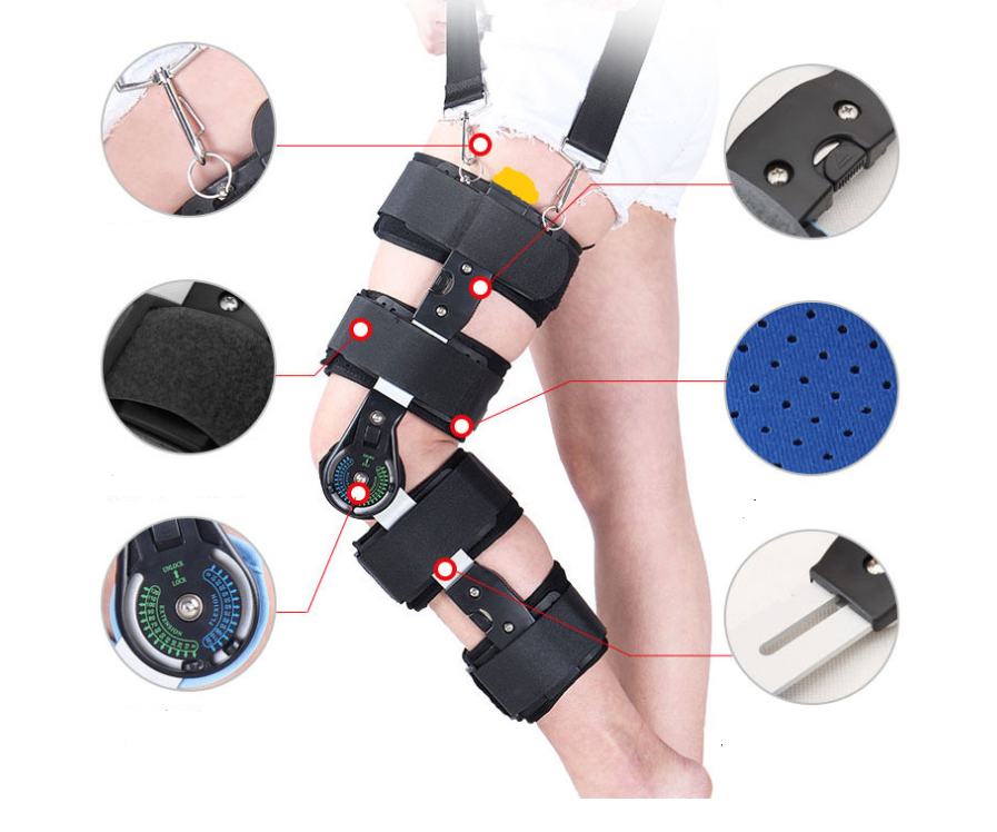 2182226346800 - Knee joint fixation adjustable brace leg fracture protector