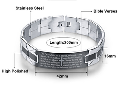 392898201897 - Cross stainless steel bracelet bracelet
