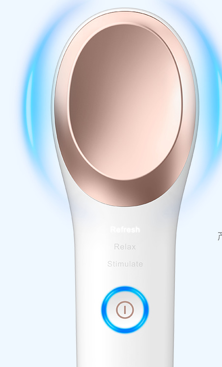 White colored eye and face massager with hot and cold therapy sonic vibration stick for facial massaging