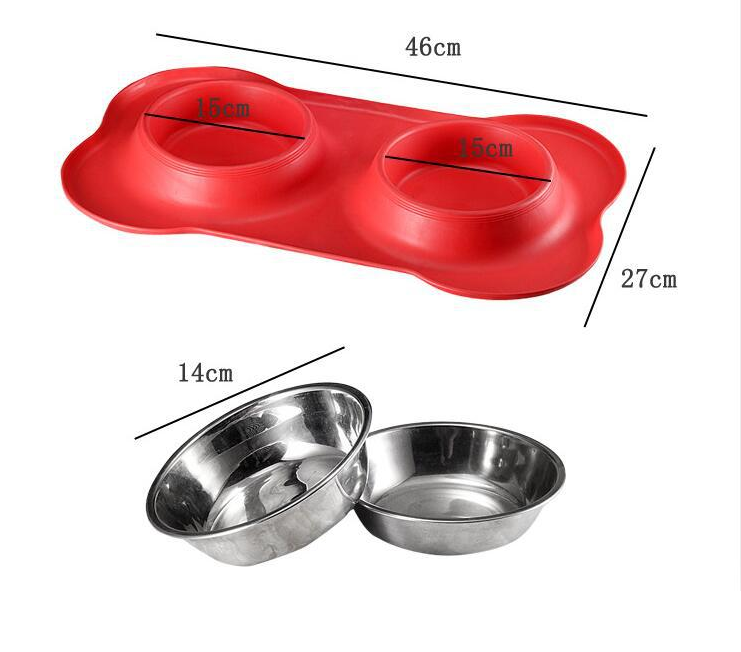 Double Dog Cat Bowls