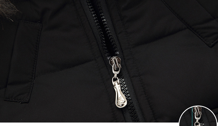 Zipper - Hooded 2-Piece Snowsuit Set with Fur