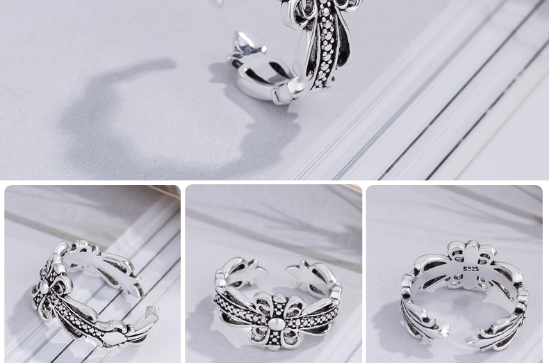 156dc24b ec2a 4b7f 93e6 24473e0665b1 New Thai Silver Ring Crow Star Ring Female Luo Heart Ring Retro Jewelry
