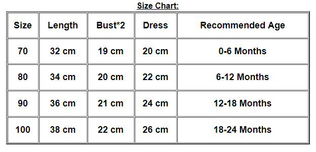 Image displaying various sizes of a "Adorable Girls Clothing Set - Top & Bottoms", indicating size options available for purchase.