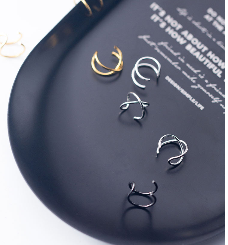 S925 Sterling Silver, Gold, Black Clip On Minimalist Small Simple Hoop Earrings