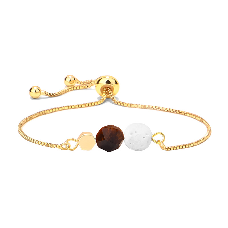 15c1d389 29c0 490e a5b3 53c0f9ec18ad 14K Gold Plated Color Preserving Box Chain Tiger Eye Volcanic Stone Yoga Bracelet