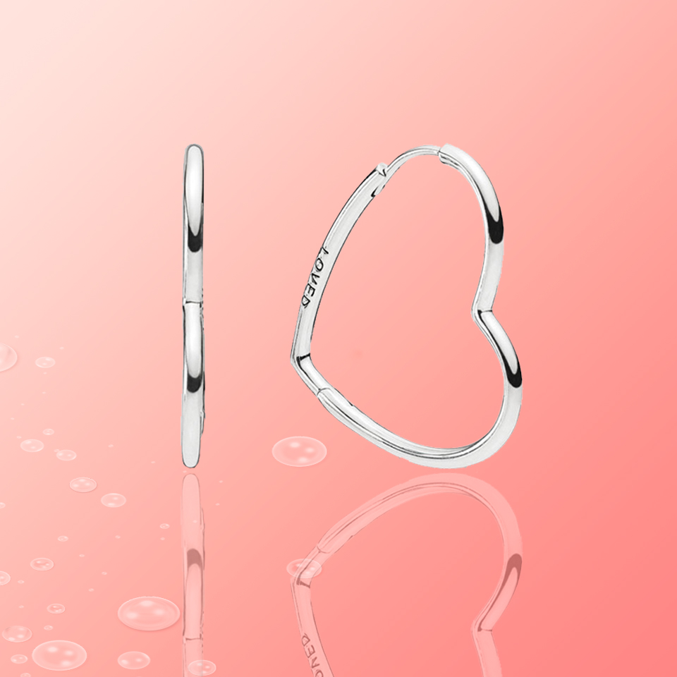 1612167704265 Sterling Silver Rose Gold Asymmetric Heart Earrings