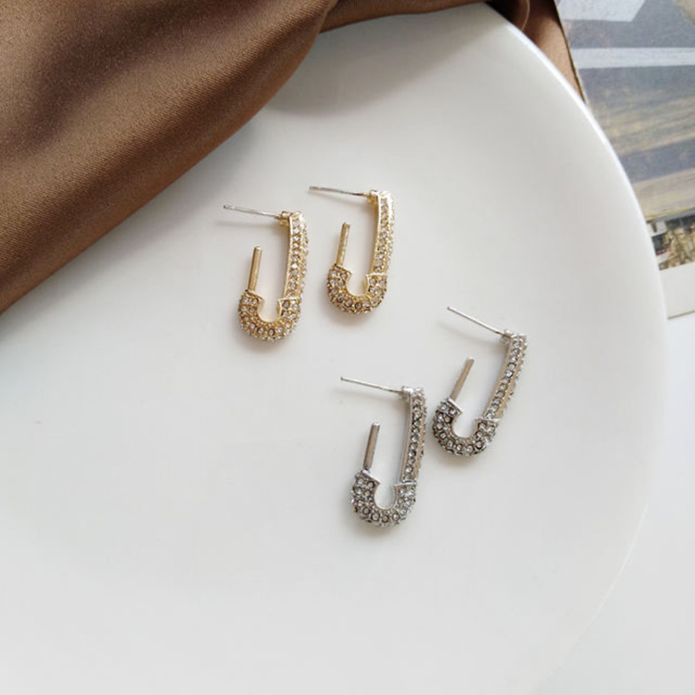 1612175970305 S925 Paper Clip Full Diamond Earrings Women