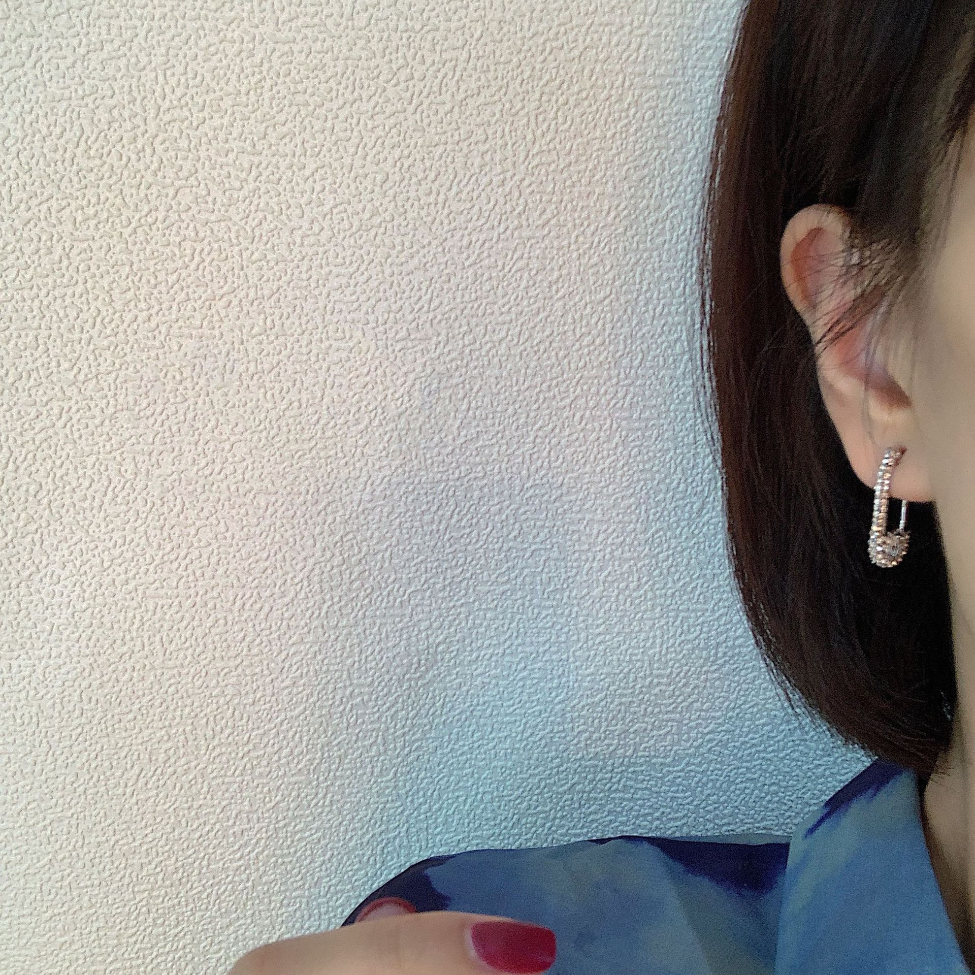 1612175970323 S925 Paper Clip Full Diamond Earrings Women