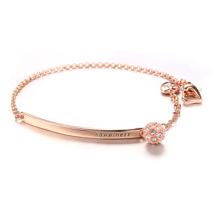 1612341851015 Letter Bracelet Rose Gold Plated Bracelet Sister Chain with Jewelry