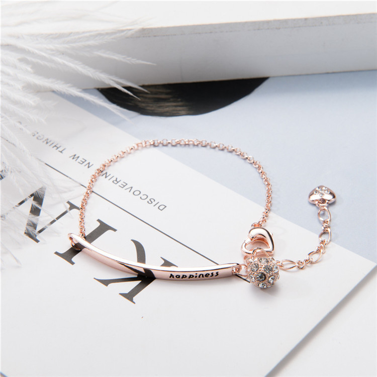1612341851040 Letter Bracelet Rose Gold Plated Bracelet Sister Chain with Jewelry