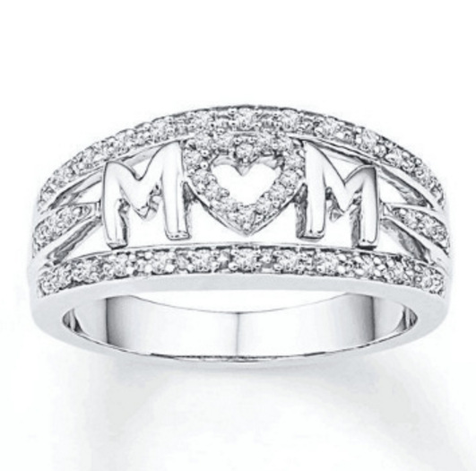 1612919601906 Mom Ring Gold Plated Diamond Heart Ring