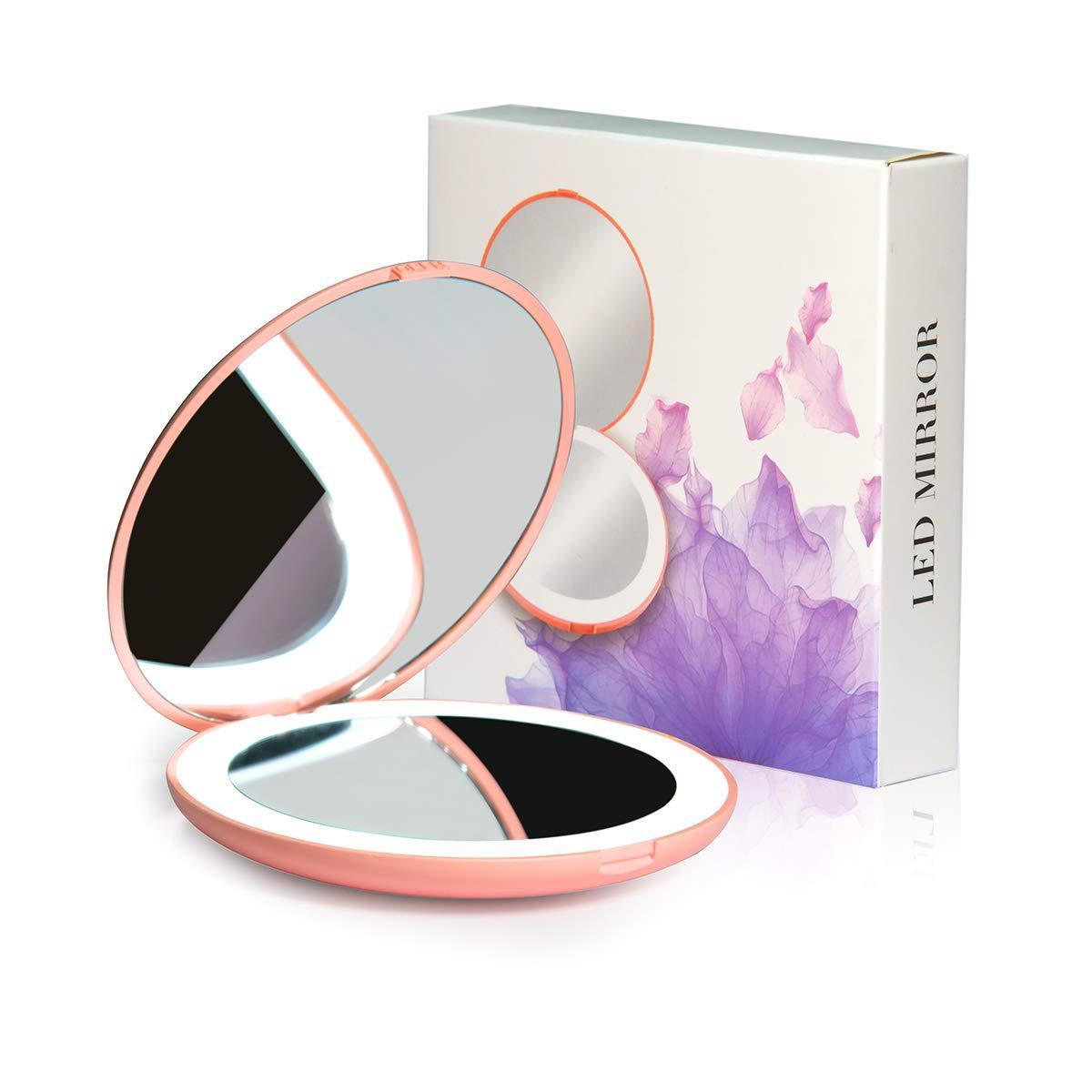 Glow up anywhere! Portable Compact LED Makeup Mirror for flawless touch-ups on the go. image 1