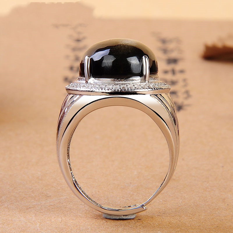 S925 Silver Inlaid Obsidian Ring Natural Gold Obsidian Ring 2 1613608676545 S925 Silver Inlaid Obsidian Ring Natural Gold Obsidian Ring