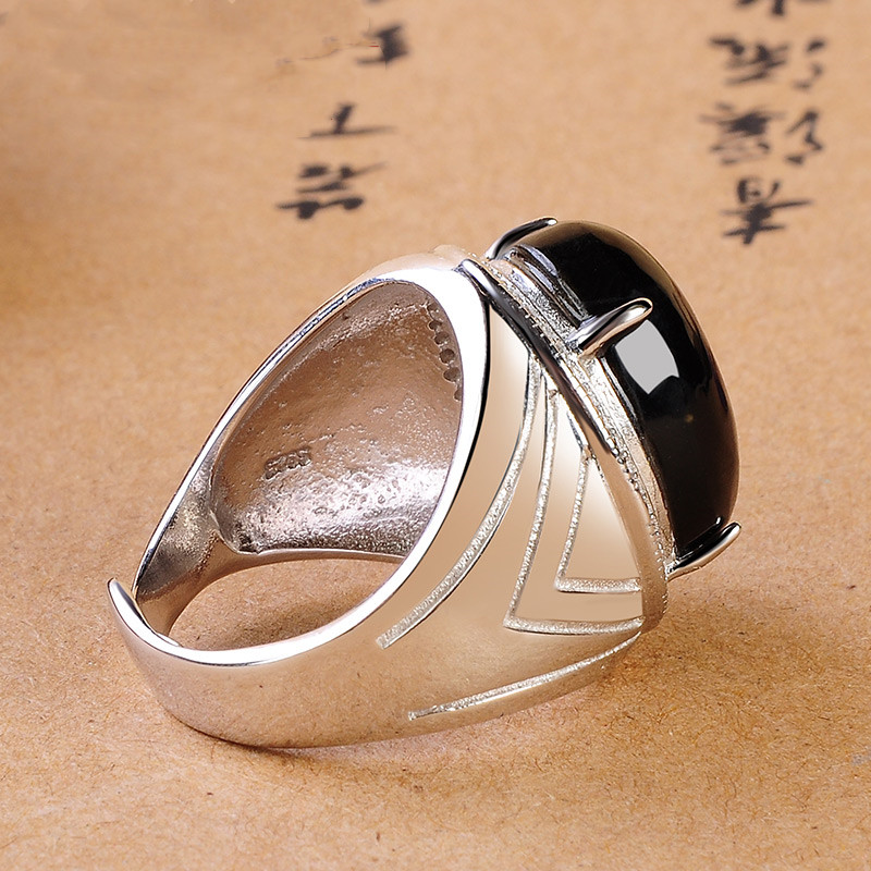 S925 Silver Inlaid Obsidian Ring Natural Gold Obsidian Ring 3 1613608676547 S925 Silver Inlaid Obsidian Ring Natural Gold Obsidian Ring