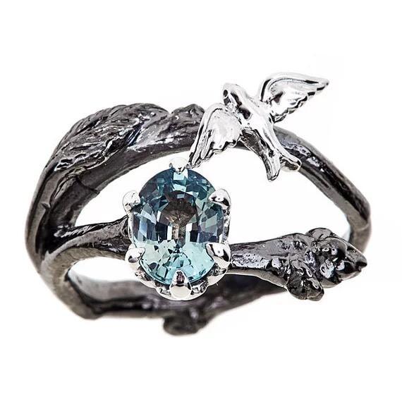 1613804011889 The New Gun Black Two-Color Branch Couple Ring Cross-Border Explosive Accessories