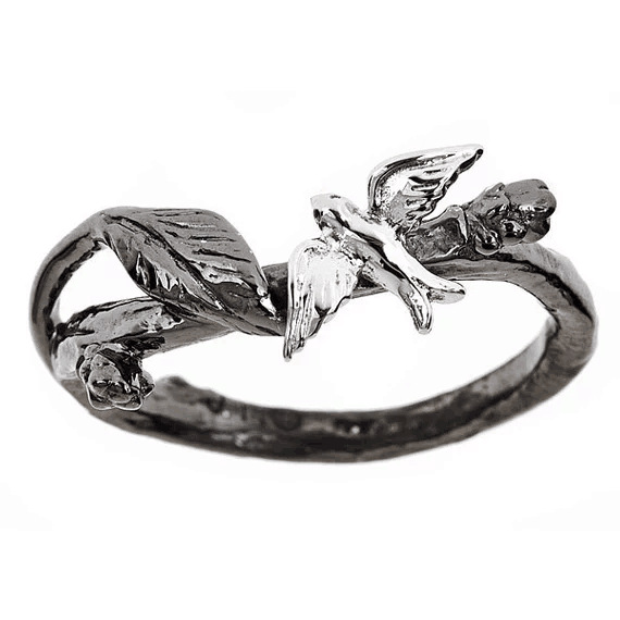 1613804011894 The New Gun Black Two-Color Branch Couple Ring Cross-Border Explosive Accessories