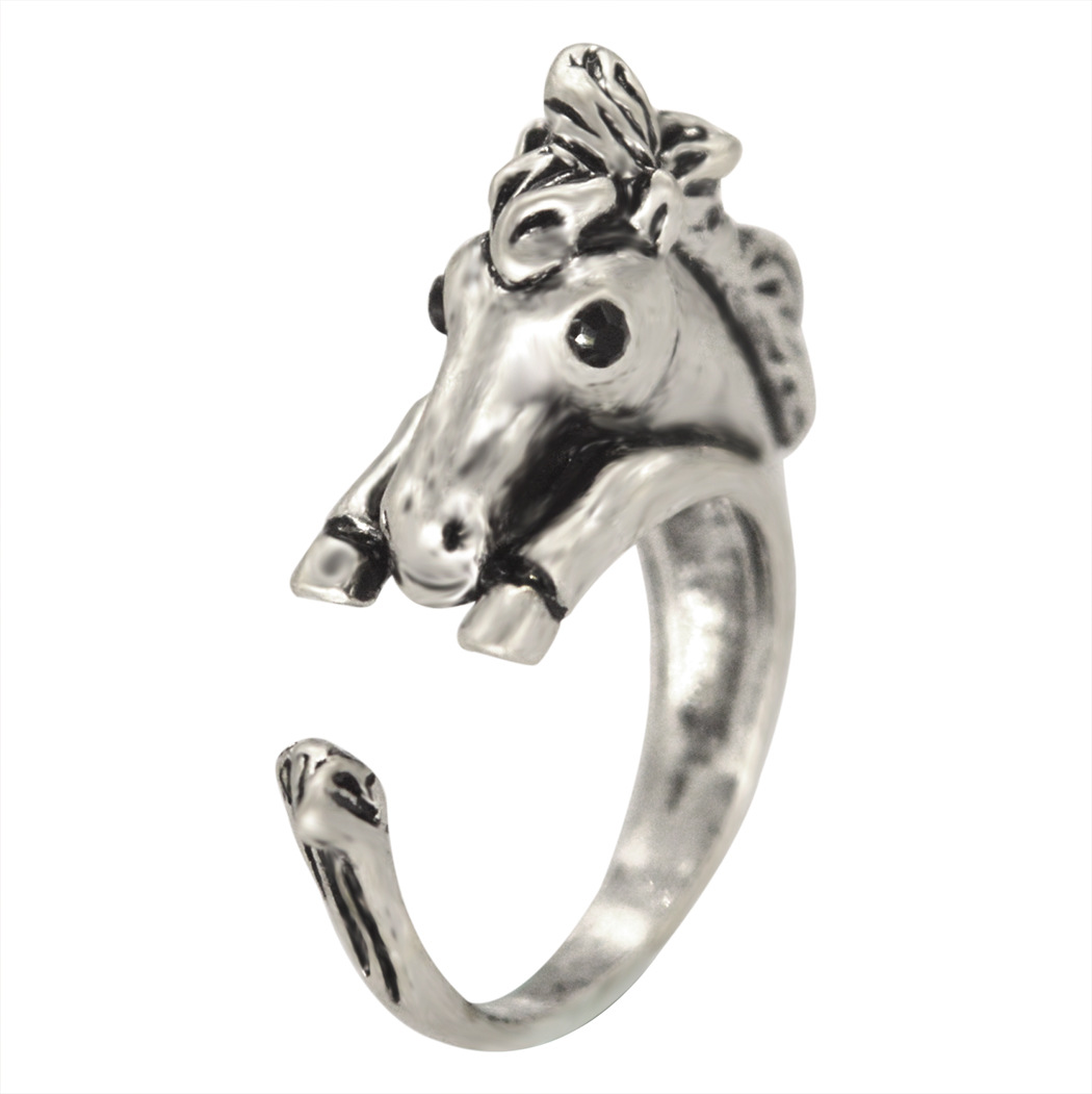 1614042858028 New Style Adjustable Personalized Horse Retro Ring