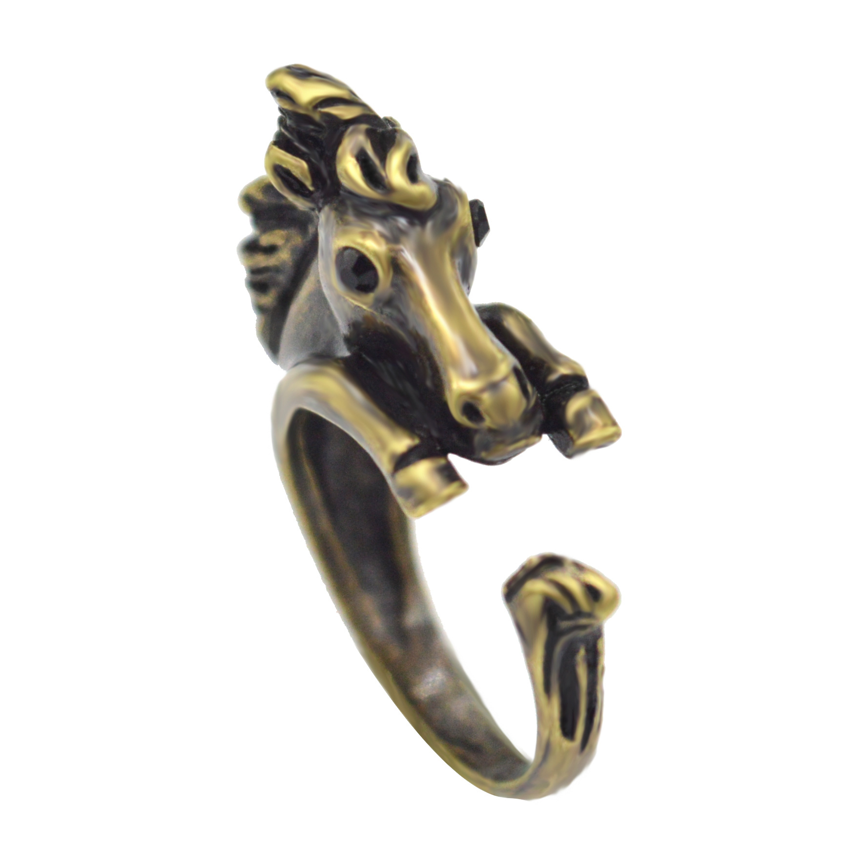1614042858034 New Style Adjustable Personalized Horse Retro Ring