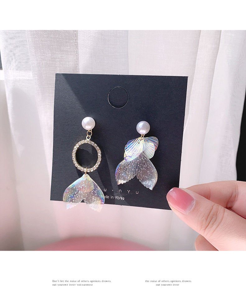 1614923518545 Mermaid Tears Diamond Earrings Show Face Thin Temperament Earrings Women