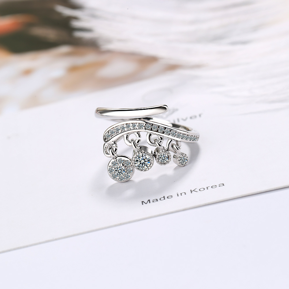 1615040754651 Fashion Temperament Diamond Tassel Pendant Diamond Ring Ring