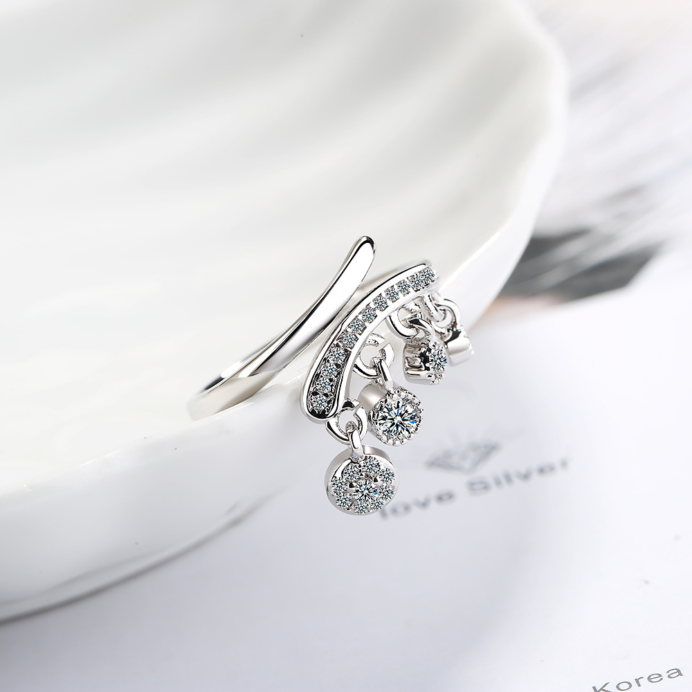 1615040754653 Fashion Temperament Diamond Tassel Pendant Diamond Ring Ring