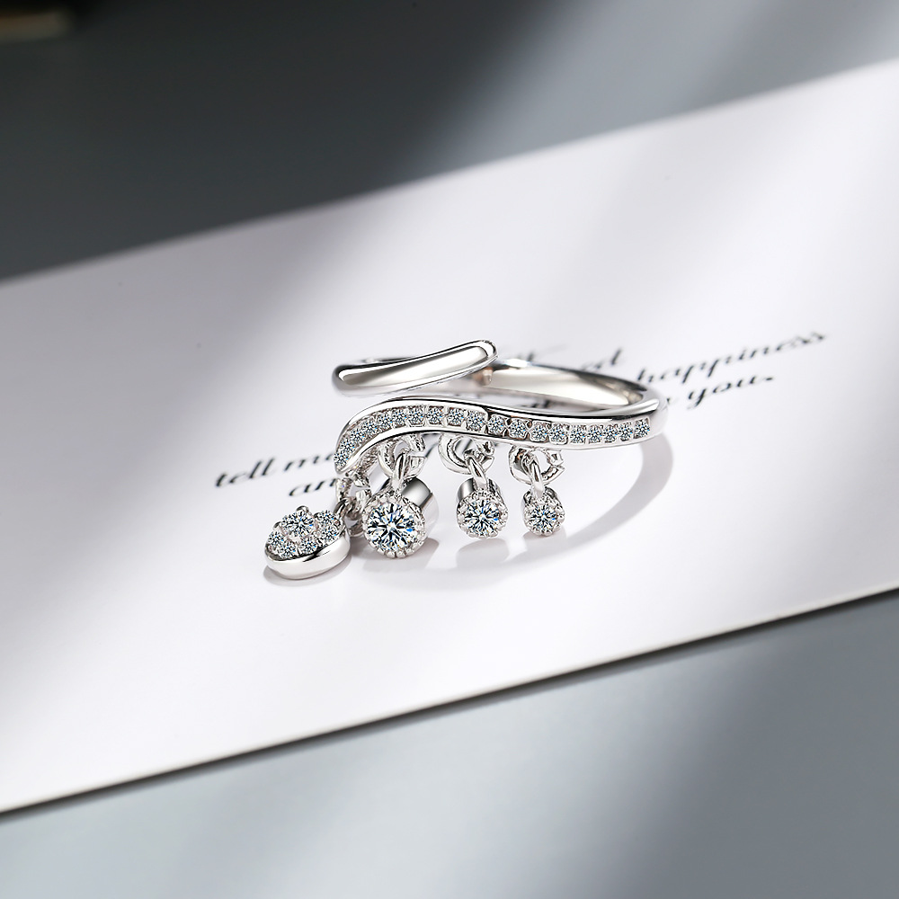 1615040754666 Fashion Temperament Diamond Tassel Pendant Diamond Ring Ring