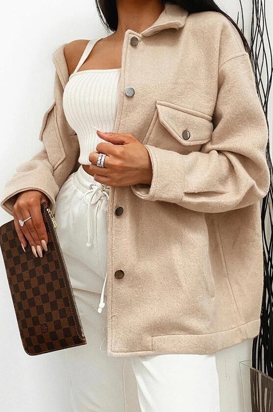 Manteau à col Veste Streetwear pour femme | chemises à manches longues | Diversi