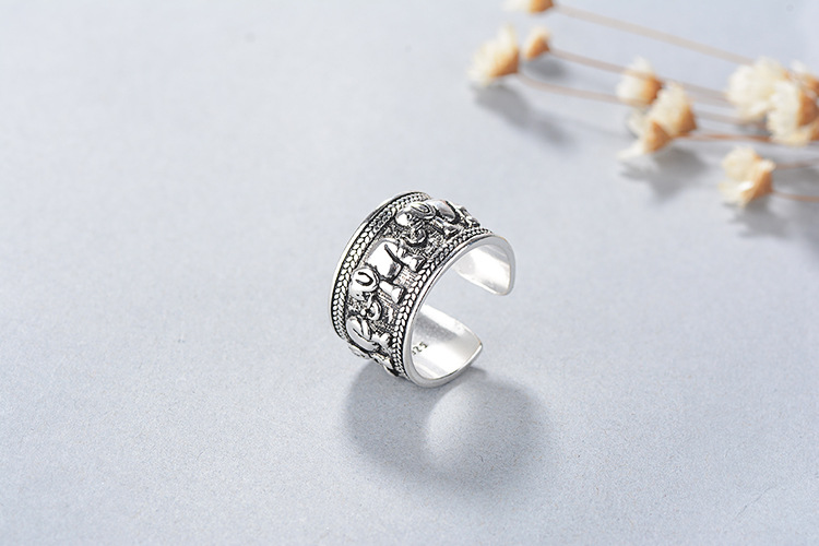 Women's Wide Face Elephant Vintage Ring 3 1616044929321 Women's Wide Face Elephant Vintage Ring