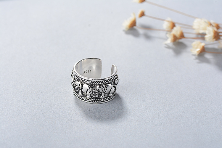 Women's Wide Face Elephant Vintage Ring 2 1616044929332 Women's Wide Face Elephant Vintage Ring