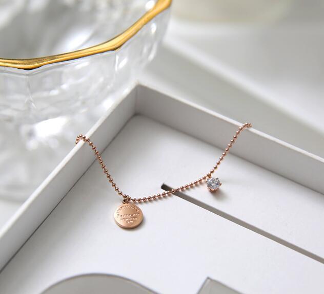 1617591727680 Letter Discs Diamond Paw 18K Rose Gold Anklet Color Gold Female Fashion Simple Personality Trend