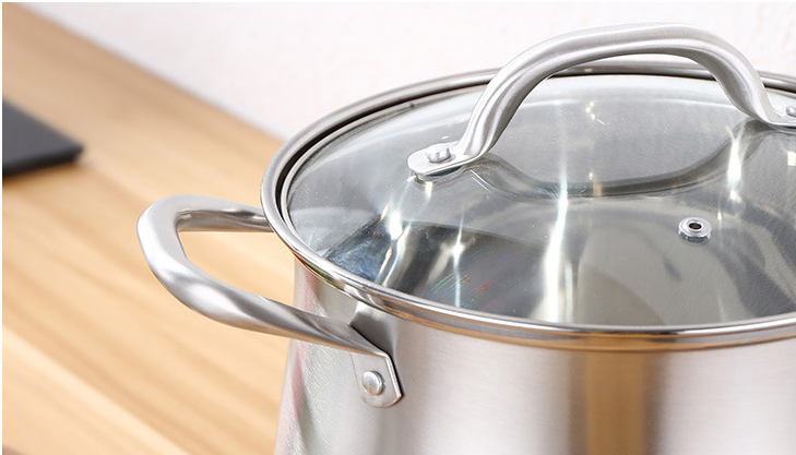 Premium 304 Stainless Steel Extra-High Soup Pot with Double Bottom - Durable Cookware for Hearty Stews and Hot Pot Creations