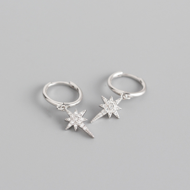S925 Sterling Silver INS Light Luxury Eight-pointed Star Diamond Earrings 6 1617758609244 S925 Sterling Silver INS Light Luxury Eight-pointed Star Diamond Earrings
