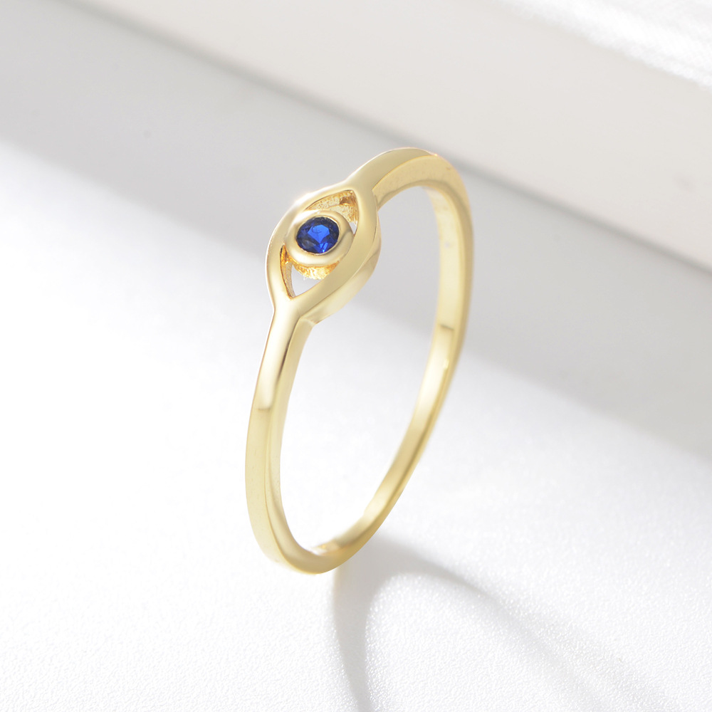 1617768553076 925 Sterling Silver 18K Gold Plated Evil Eye Exquisite Ring for Women Zircon Rings Jewelry Wedding Engagement Anillos