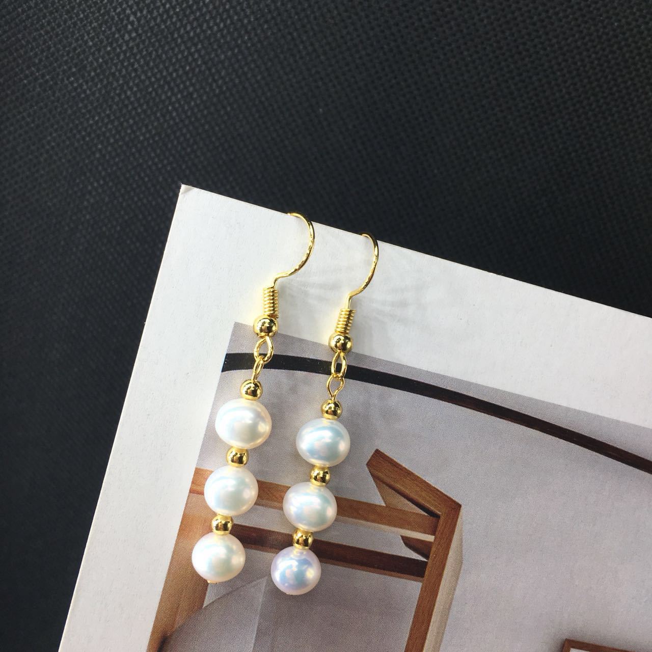 1618888583348 14K Gold Hand-Made Freshwater Pearl Earrings, Daily Wild Trend