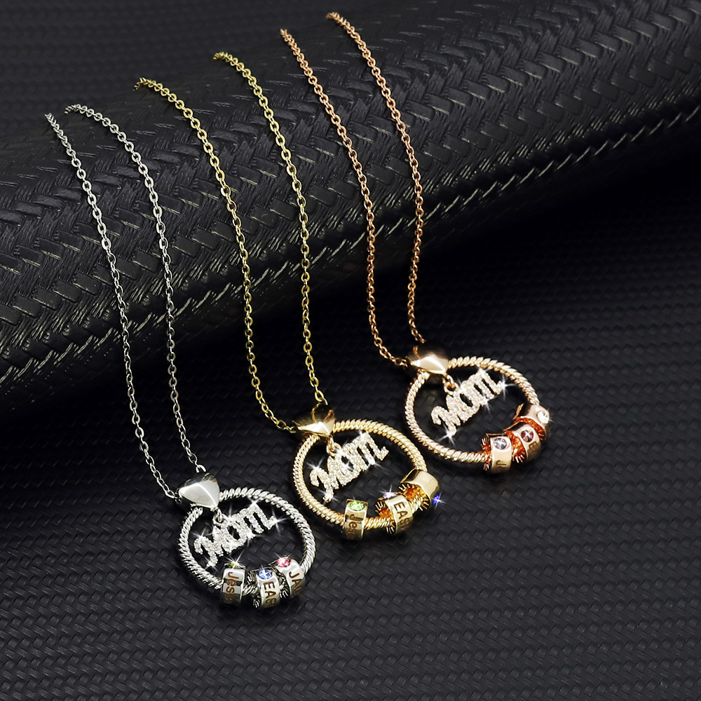  All together the three colors of mother's love personalized necklace
